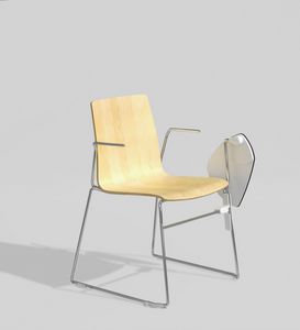 WOODY, Stuhl mit eleganter und zeitgenössischer Struktur in Stahlstange